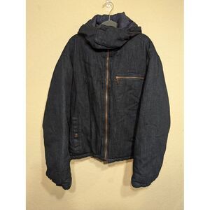 Tommy Jeans Y2K‎ Puffer Down Denim Jean Jacket Mens Large Heavyweight
